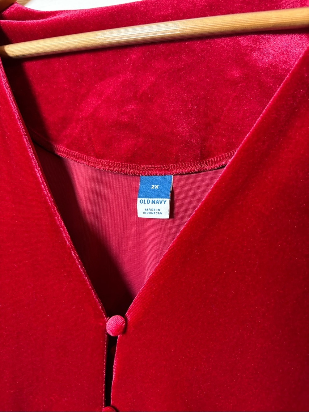 Old Navy Red Velvet Babydoll Peplum Blouse Top Women 2X Velour Holiday Flowy NEW - Picture 4 of 9